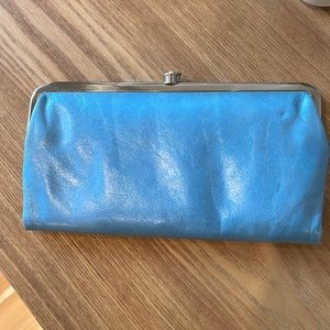 NWOT Hobo Lauren clutch wallet. robins egg blue leather